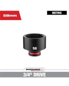 Milwaukee Tool SHOCKWAVE&trade; Impact Duty 3/4" Drive 58MM Standard 6 Point Socket