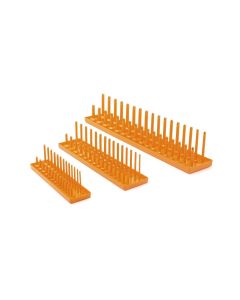 KDT83119 image(0) - GearWrench 3 Pc. 1/4 Inch, 3/8 Inch & 1/2 Inch Drive Orange Metric Socket Storage Tray Set