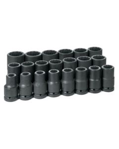 Grey Pneumatic 1" Drive 21 Piece Deep Fractional Set 3/4" to 2" - 12 Point