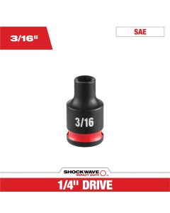 Milwaukee Tool SHOCKWAVE&trade; Impact Duty 1/4" Drive 3/16" Standard 6 Point Socket