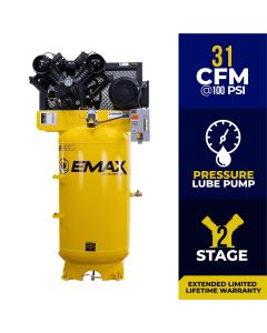 EMXEI07V080V1 image(0) - Emax Compressor Compressor 7.5 HP 2 Stage 1 Phase Vert.80 Gal