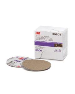 3M Trizact 30804 443SA Series Abrasive Disc, 3 in Dia, P8000 Grit, Hook and Loop, Gray