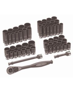 GRE81259CRD image(0) - Grey Pneumatic 3/8" Drive 59 Piece Fractional & Metric Duo-Socket Set - 12 Point