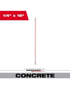 Milwaukee Tool 1/4 Inch x 16 Inch x 18 Inch SHOCKWAVE Impact Duty Carbide Hammer Drill Bit