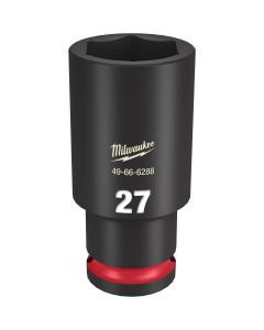 MLW49-66-6288 image(1) - Milwaukee Tool SHOCKWAVE Impact Duty  1/2"Drive 27MM Deep 6 Point Socket