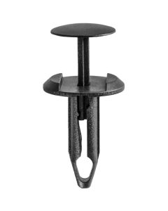 AUVECO 14018 Push-Type with Closed End Fascia Retainer, 18 mm Dia Head x 23 mm L Stem x 7 mm Hole, Nylon, Black