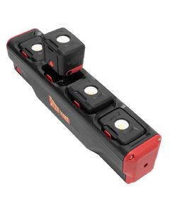 PPRPPMWL1000 image(1) - Power Probe PPMWL1000 Pro Series 1000 Total Lumen  Rechargeable Magnetic Base with Four Modular  Magnetic Removable Work Lights  - Black