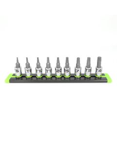 GETGE9ASTSRPT image(0) - Grip Edge Tools 9-PC 1/4" Dr RPT Star Driver Set