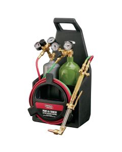 LEWKH990 image(0) - Lincoln Electric Port-A-Torch Kit with Oxygen and Acetylene Tanks for Cutting Welding and Brazing