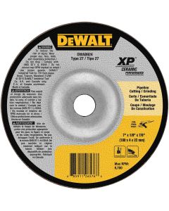 DEWALT Extended Performance Pipeline Grinding 7-Inch X 1/8-Inch X 7/8-Inch Ceramic Abrasive