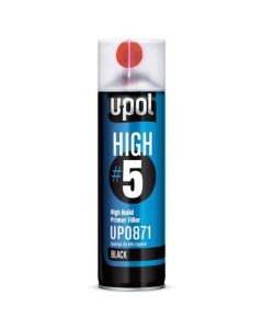 U Pol Products HIGH#5 UP0871 High Build Primer, 450 mL Aerosol Can, Black, 21.5 sq-ft Coverage