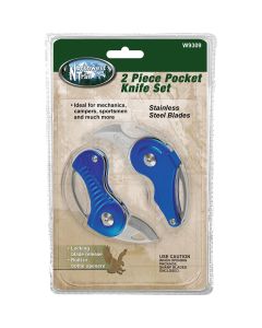 WLMW9309 image(1) - Wilmar Corp. / Performance Tool 2 pc Pocket Knife Set (Curved)