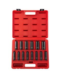 SUN2653 image(1) - SUNEX 1/2" Drive 14 Piece Metric Deep Impact Socket Set