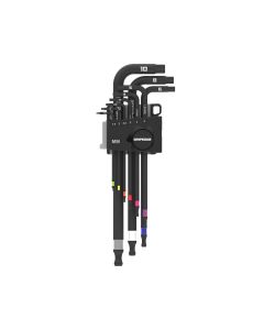 GETLKHM9LS image(0) - GripEdge Tools  GripEdge 9-PC Long Metric Hex Key Set