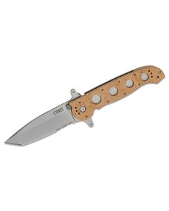 CRKM16-14ZSF image(0) - CRKT (Columbia River Knife) M16-14ZSF AUS 8 Bead Blast Triple Point Serrations Folding Knife with Liner Lock Glass-Reinforced Nylon Handle - Desert Tan