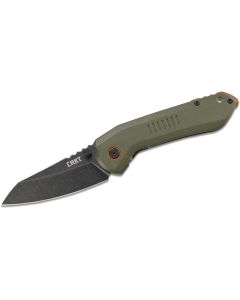 CRK6280 image(1) - CRKT (Columbia River Knife) Overland 8Cr13MoV Stonewash Plain Blade Folding Knife with Frame Lock G10 Handle - Green