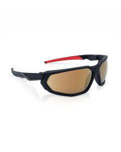 JCK45105 image(0) - Jackson Safety Safety Glasses - HyperGuard F-Series - Gold Mirror Lens - Black Full Frame - Hardcoat Anti-Scratch