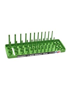 Hansen Global 1/4" SAE 3-Row Socket Tray - Green