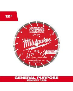 Milwaukee Tool 12 inch DIAMOND MAX Segmented Turbo General PurposeDiamond Blade