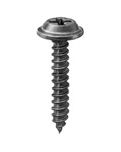 AUVECO AP12216 Phillips Flat Top Washer Head A/AB Point Tapping Screw, #8 x 1 in L, Black E-Coat