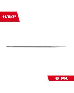 MLW49-16-2885 image(0) - Milwaukee Tool 11/64 Inch Round File for Saw Chain - 6 Pack