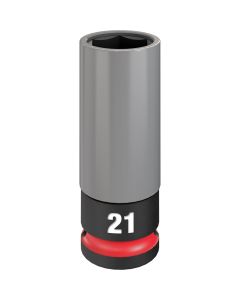 MLW49-66-7806 image(1) - Milwaukee Tool SHOCKWAVE Impact Duty 1/2 Drive 21MM Metric Lug Nut Wheel Socket