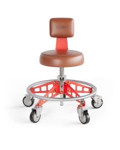 VYPRSM-BR-R-QH image(0) - Vyper Industrial 400 lb Capacity Robust Steel Max Quick Height Shop Chair - Brown/Red