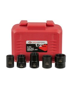 INT69100 image(0) - American Forge & Foundry Lug Nut Removal Set - 1/2" Drive - 5 Piece ( Includes 3/4", 13/16", 15/16", 1" and 1 1/8")