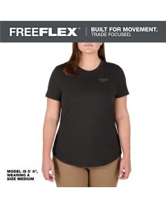 MLWF452B-XL image(2) - Milwaukee Tool Women's FREEFLEX Hybrid Tee - Short Sleeve -  Black -  XL
