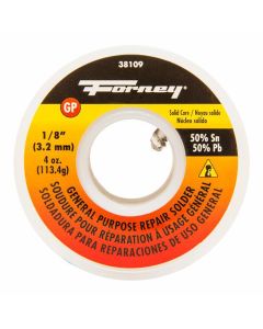 Forney Industries Solder, General Purpose Repair, Solid Core, 1/8 in, 4 Ounce