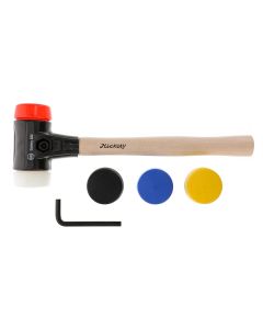 Wiha Tools Malleable Cast Iron Split Head Mallet Set, 7 Piece. Set includes Heavy duty mallet housing, Hickory handle five 50mm faces.