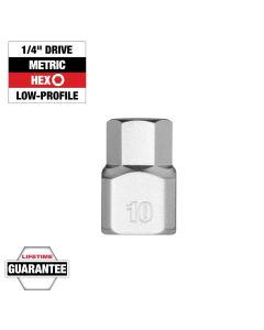 MLW45-34-1137 image(0) - Milwaukee Tool 1/4 Inch Drive 10mm Low-Profile Hex Bit Socket