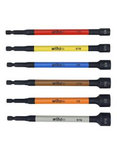 WIH70486 image(0) - Wiha Tools 6 Pc SAE Color Coded Magnetic Nut Setter Set