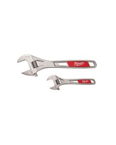 Milwaukee Tool 2-PC ADJUSTABLE CHROME PLATE WRENCH SET 6" 10 IN.