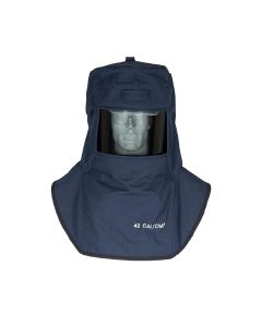 OBRCAT4-NB-C image(0) - Oberon Hood with Hard Cap - Arc Flash - 40 Cal CAT&trade; - Color: Navy Blue - Window: True Color Grey (TCG&trade;)