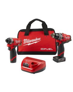 MLW2596-22 image(0) - Milwaukee Tool M12 FUEL 2-Tool Combo Kit: 1/2" Drill Driver and 1/4" Hex Impact Driver