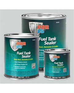 POI49208 image(0) - POR-15 INC 49208 Fuel Tank Sealer, 1 pt Can, Semi-Transparent Silver, 250 to 450 sq-ft/gal Coverage, 96 hr Curing