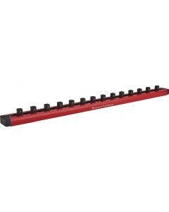 MTSLAS38 image(2) - Mechanic's Time Savers 3/8 Inch Lock-a-Socket Rail Socket Holder - Red