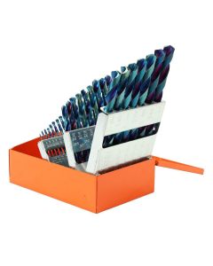 KNK29KK15 image(2) - KnKut 29 Piece Steel Blue Jobber Length Drill Bit Set 1/16" - 1/2" by 64ths