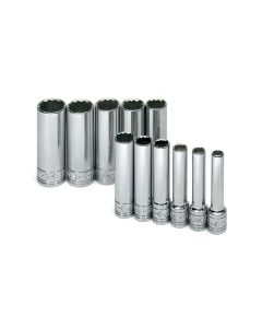 SKT1350 image(1) - S K Hand Tools SOCKET SET 1/4IN. DRIVE 11PC METRIC DEEP 12 POINT