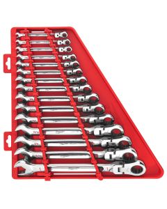 MLW48-22-9413 image(1) - Milwaukee Tool 15pc SAE Flex Head Ratcheting Combination Wrench Set