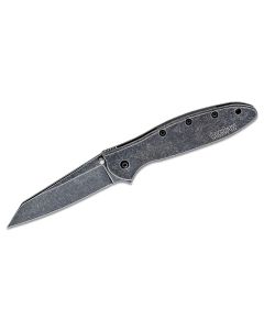 KER1660RBW image(1) - Kershaw Random Leek Assisted Open Frame Lock Reverse Tanto Blade EDC Folding Pocket Knife with BlackWash Finish - Blackwash