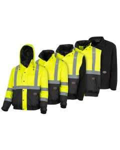 SRWV1134460U-L image(0) - Pioneer 5 in 1 Waterproof Insulted Jacket - Color:  Hi-Vis Yellow / Black  - Size: Large