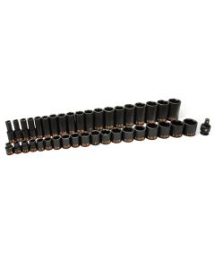 KDT84947H image(0) - GEARWRENCH 39 Piece 1/2" Drive 6 Point SAE Hi-Viz Standard & Deep Impact Socket Set