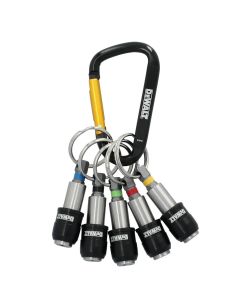 DWTDWAFHLDKC5 image(0) - DeWalt 5 Piece Key Ring Quick-Change Bit Holder Set for 1/4 Inch Hex Bits