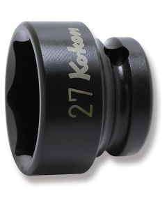 KKN14401MS-27 image(0) - Ko-ken USA 14401MS-27 1/2 Sq. Dr. Socket 27mm 6 point Length 28.5mm Thin walled