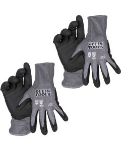 Klein Tools Knit Dipped Gloves, Cut Level A1, Touchscreen, X-Large, 2-Pair