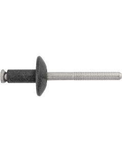 AVC19458 image(0) - AUVECO 19458 Peel-Type Rivet, 1/4 in Dia x 1/8 to 21/64 in Grip Range, Aluminum Rivet/Mandrel, Black