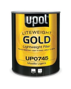 U Pol Products GOLD UP0745 Lightweight Body Filler, 3 L Tin, Gold, Paste, Lightweight