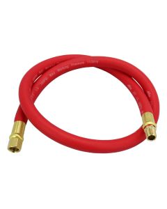MIL2760-3LH image(0) - Milton 2760-3LH Air Leader Hose, 3/8-inch x 3 ft. Rubber Hose - 1/4-inch NPT Brass Ends - 300 Max PSI